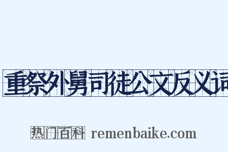重祭外舅司徒公文反义词是什么意思的图片